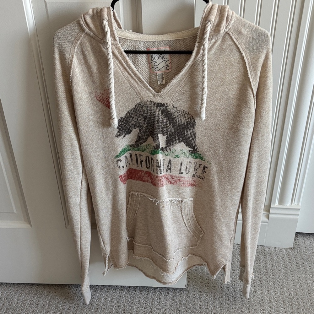Billabong California Love Beige Hoodie Women’s Size Large